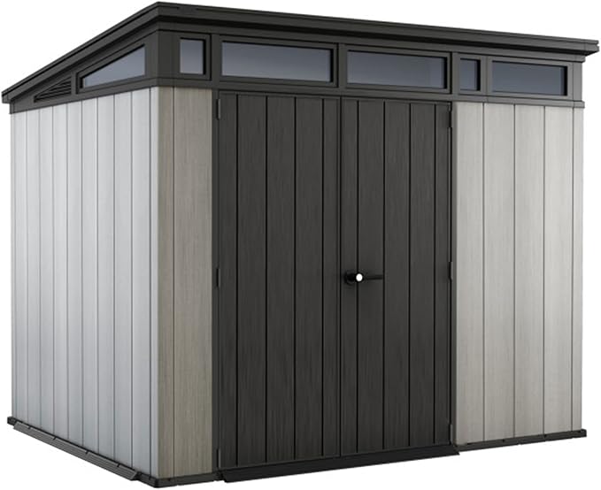 Keter Outdoor Storage Shed, for Patio, House, Backyard & Garden, Artisan, 9x7 Ft, Grey